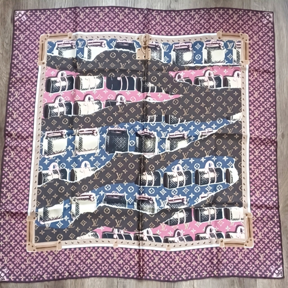 Authentic Louis Vuitton Multicolor 100% Silk Scarf - Picture 2 of 10